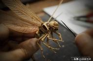 日本艺术家的竹昆虫雕刻作品，令人毛骨悚然
