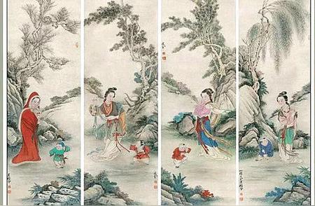 探索中国画四条屏仕女人物画的艺术魅力